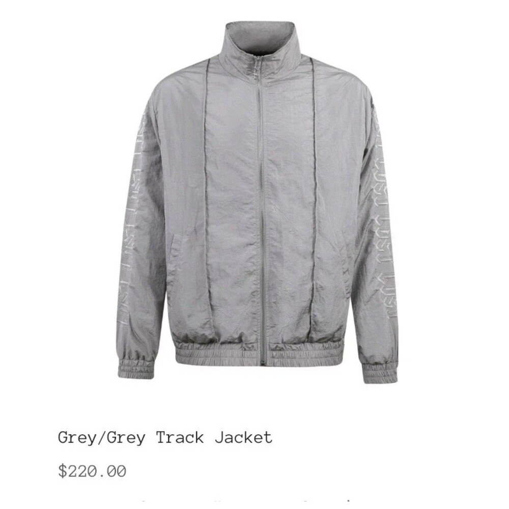 Lost Intricacy Gray Track Jacket Size Medium Retail: $220 NWT
